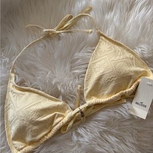 Hollister Pale Yellow Textured Triangle Bikini Top